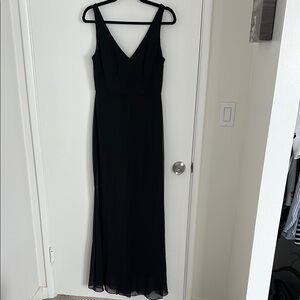 Black V-Neck Evening Dress